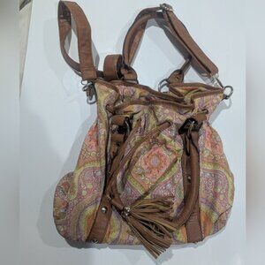 Faux leather shoulder tote bag / purse *used*